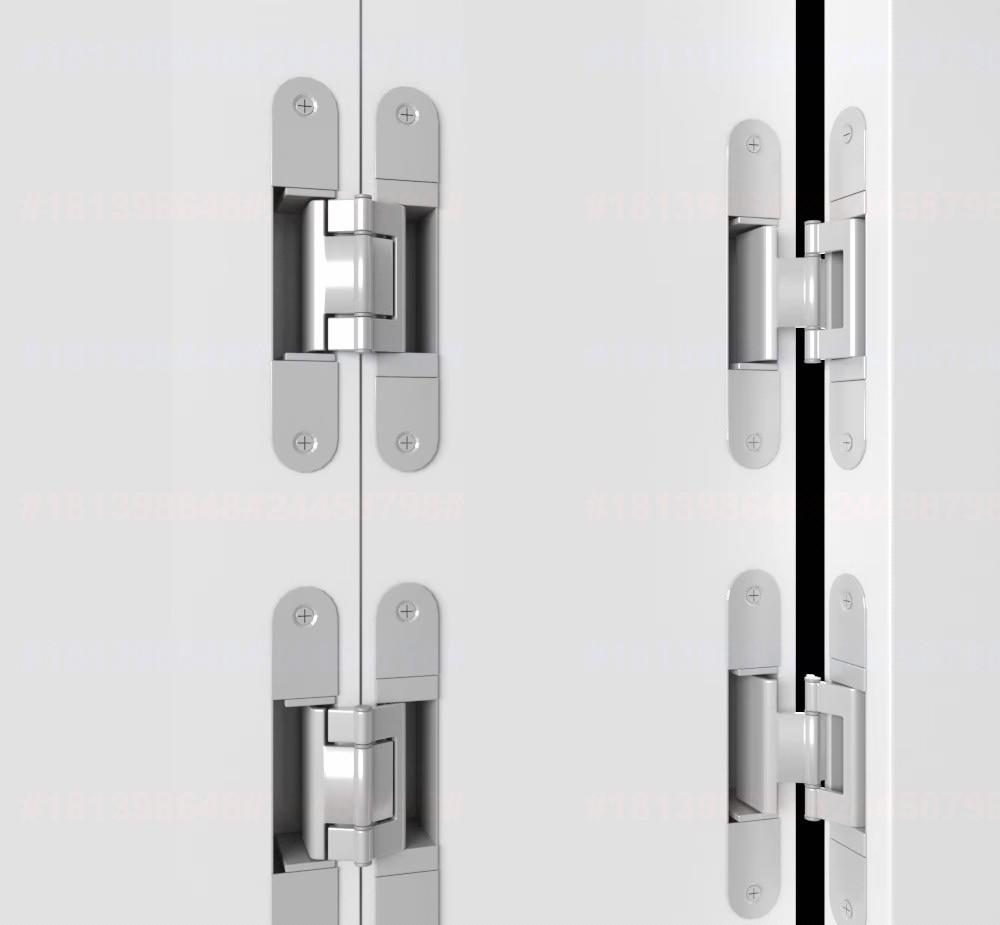 Three hinges on a timber door