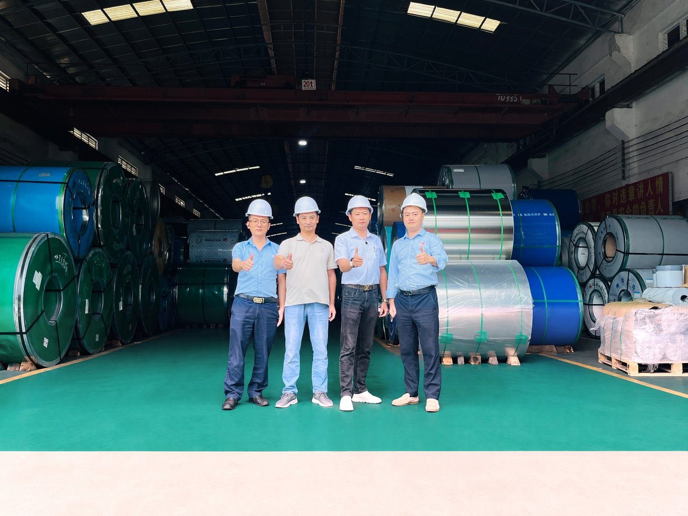 Steel coil warehouse at our steel supplier in Foshan